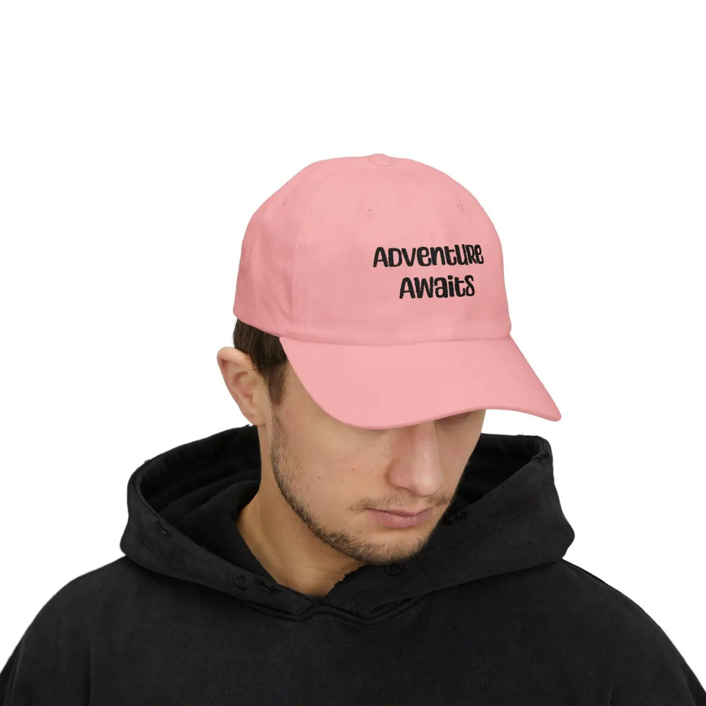 White Dad Cap - Adventure Awaits Everyday Style - DipaliZ