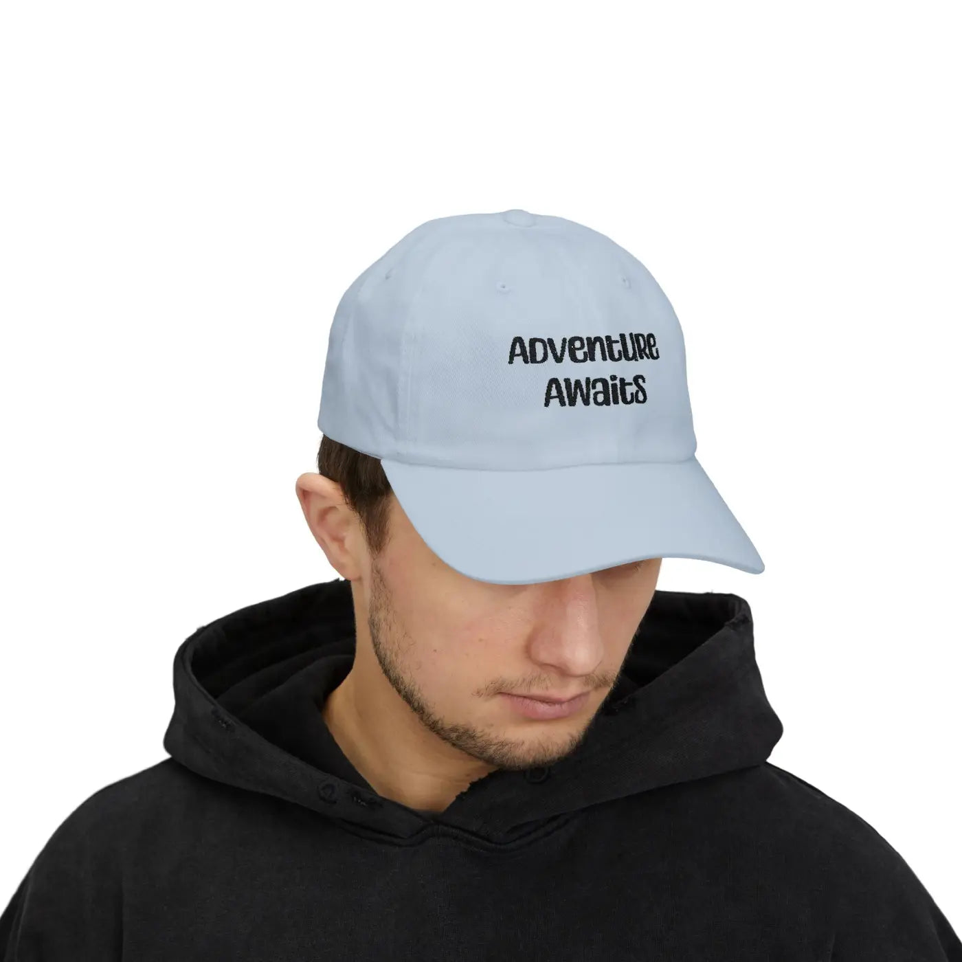 White Dad Cap - Adventure Awaits Everyday Style - DipaliZ