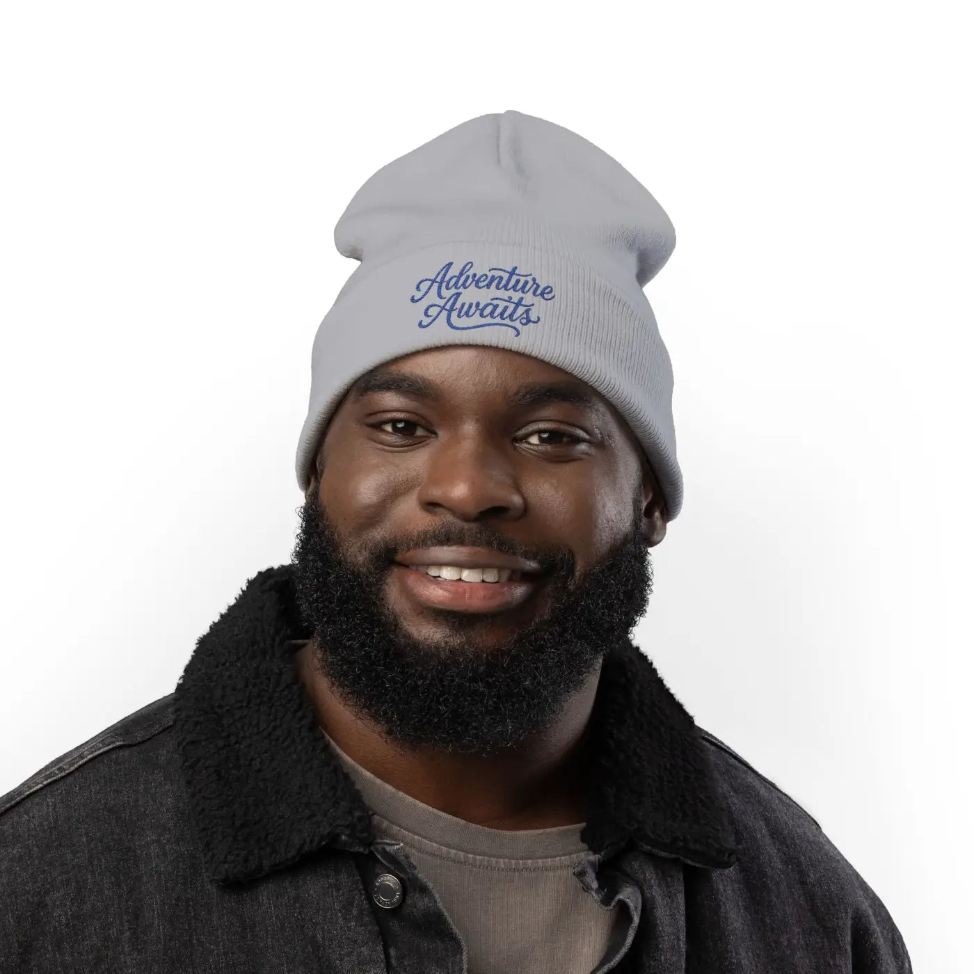 Adventure Awaits Embroidered Beanie - Soft Cotton Knit - DipaliZ