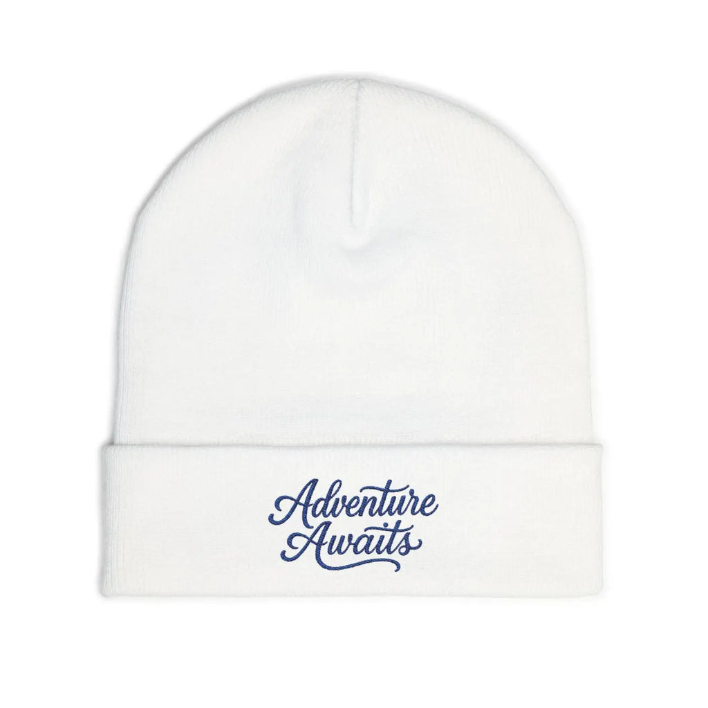 Adventure Awaits Embroidered Beanie - Soft Cotton Knit - DipaliZ