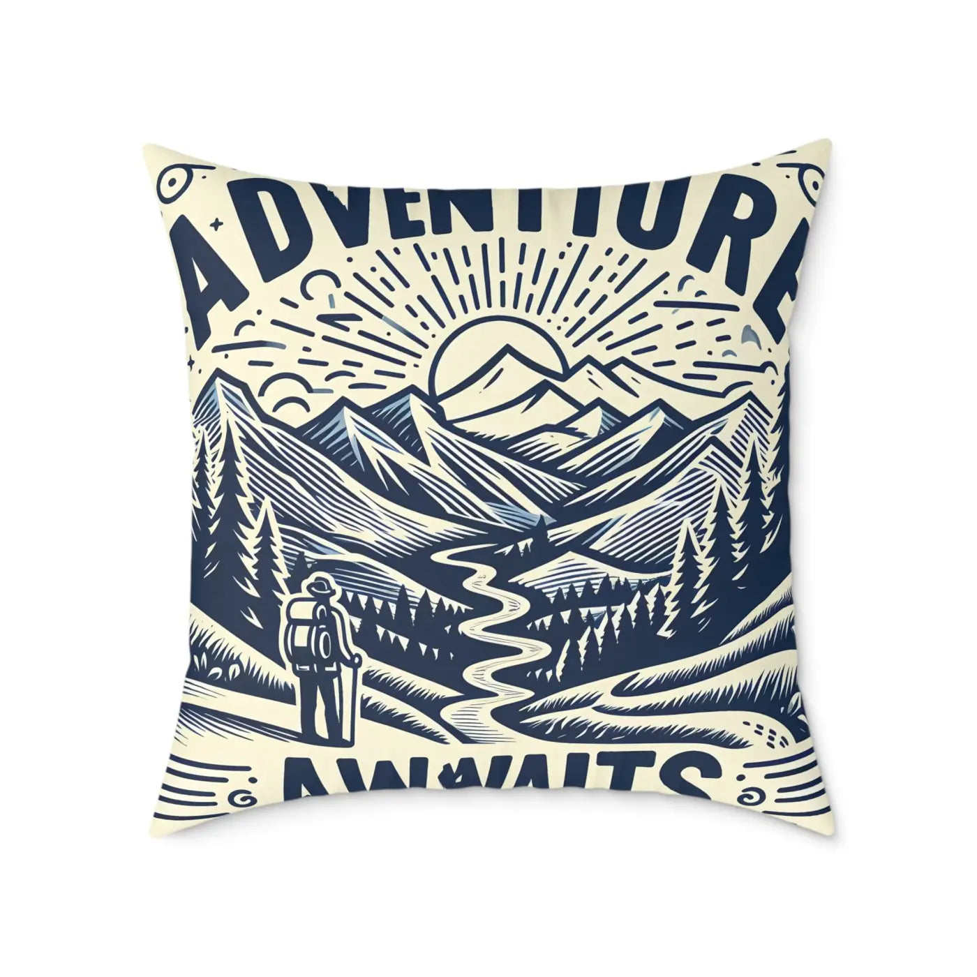 Adventure Awaits Pillow - Cozy Bohemian Throw Decor - DipaliZ