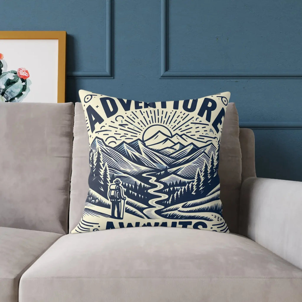 Adventure Awaits Pillow - Cozy Bohemian Throw Decor - DipaliZ