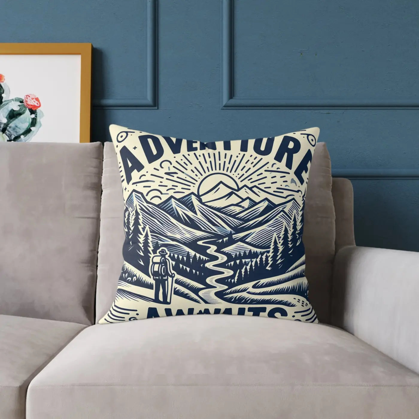 Adventure Awaits Pillow - Cozy Bohemian Throw Decor - DipaliZ