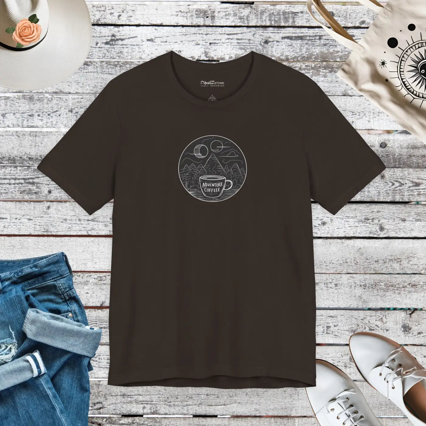 Mountain Coffee Mug Jersey Short Sleeve Tee - Unisex - DipaliZ