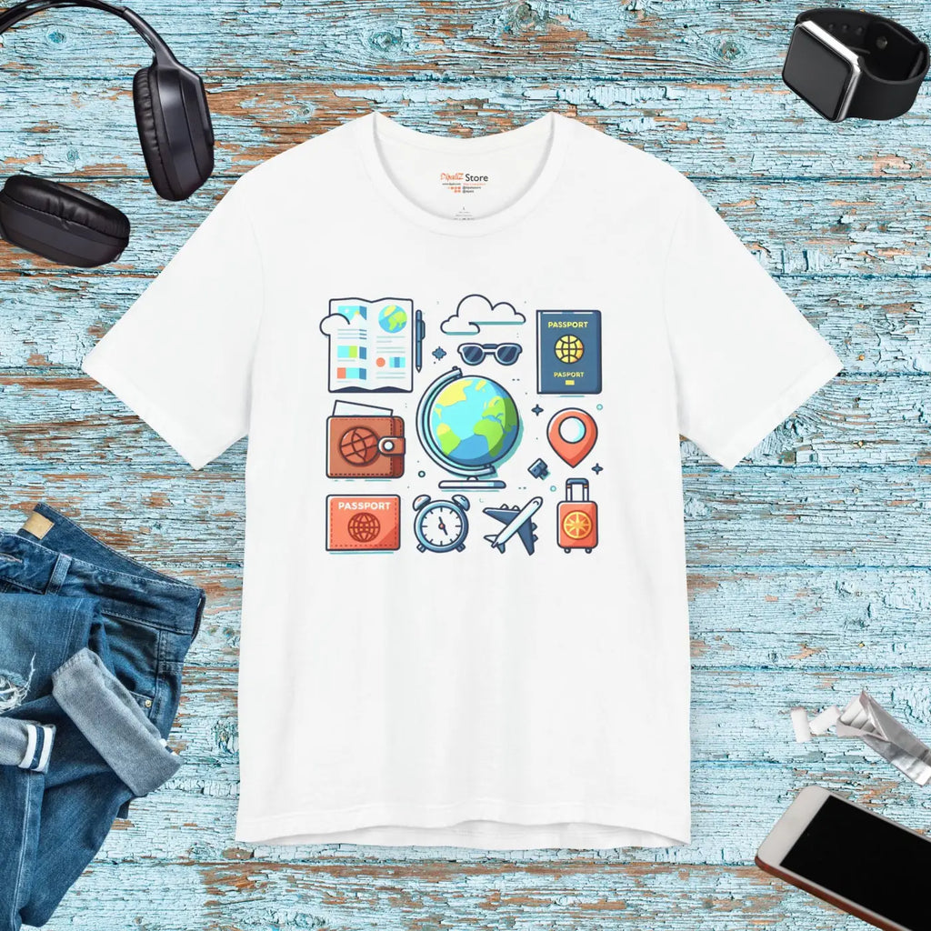 Adventure Passport Unisex Tee - Travel Lovers Jersey - DipaliZ