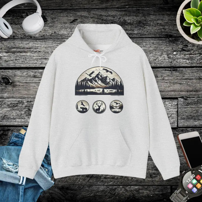 Mountain Trail Heavy Blend Hoodie - Unisex Sweatshirt - DipaliZ