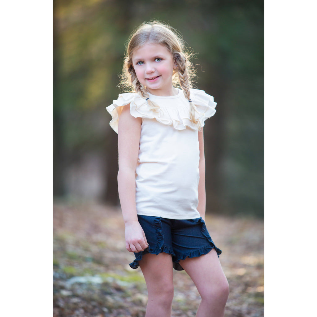 Ruffled Shoulder Tank