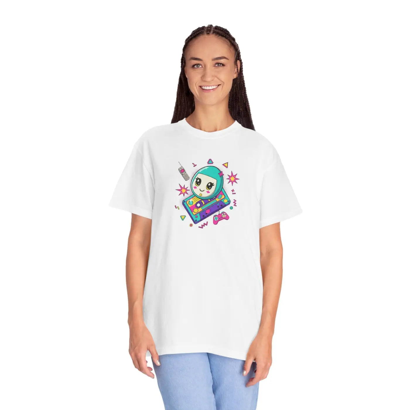 Retro Video Game Tee - Space Alien Handheld Design - DipaliZ