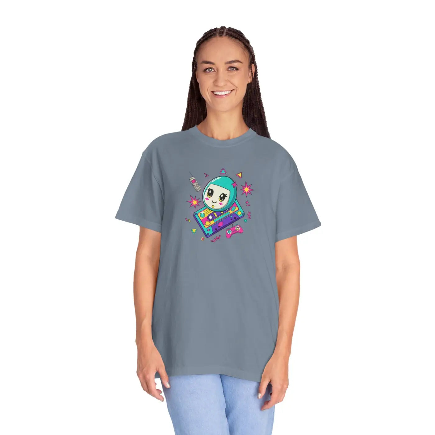 Retro Video Game Tee - Space Alien Handheld Design - DipaliZ