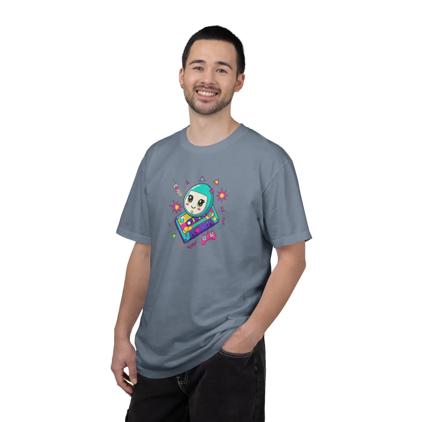 Retro Video Game Tee - Space Alien Handheld Design - DipaliZ