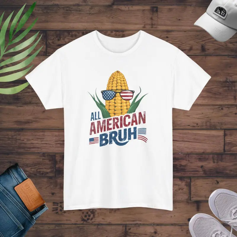 Unisex Heavy Cotton Tee - All American Bruh Corn - DipaliZ