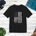Unisex Short Sleeve Tee - Greyscale American Flag - DipaliZ