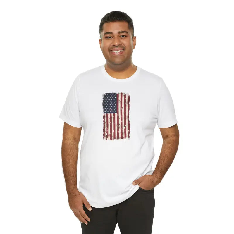 American Flag Unisex Jersey Short Sleeve Tee - Ring-Spun Cotton - DipaliZ