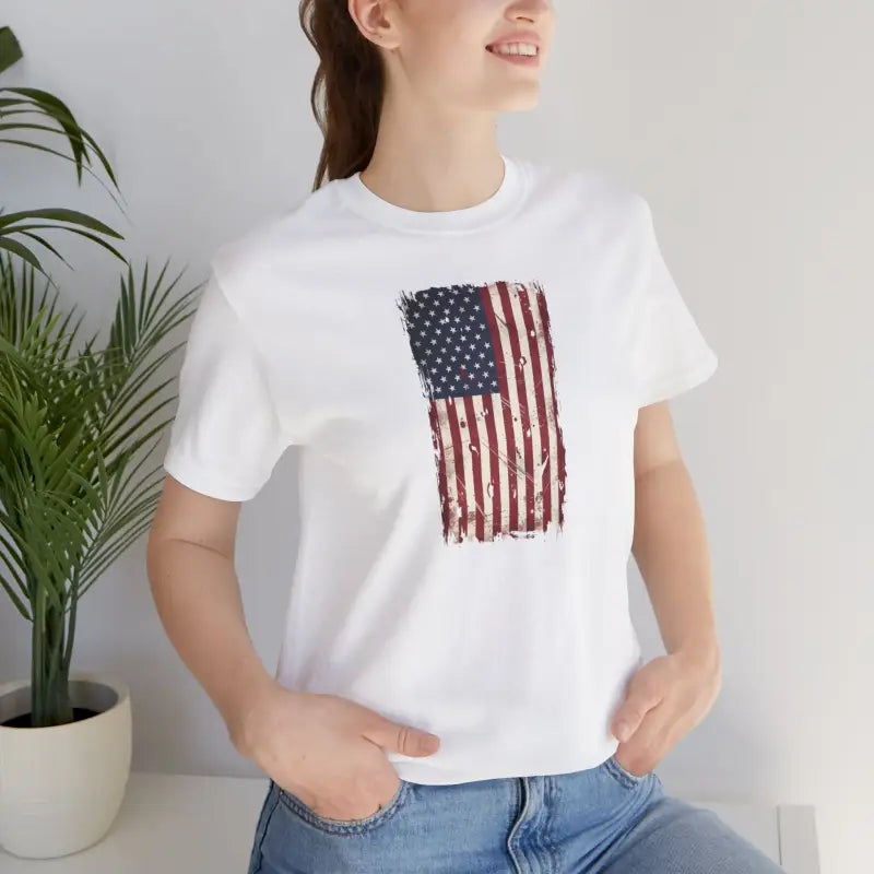 American Flag Unisex Jersey Short Sleeve Tee - Ring-Spun Cotton - DipaliZ