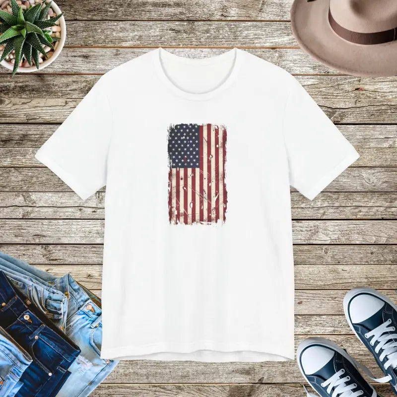 American Flag Unisex Jersey Short Sleeve Tee - Ring-Spun Cotton - DipaliZ