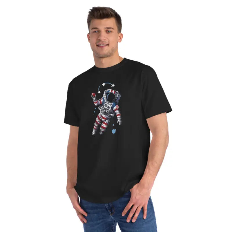 Playful Astronaut Cosmic Tee - Cozy Space Design - DipaliZ