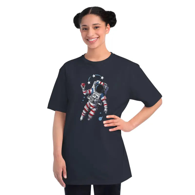 Playful Astronaut Cosmic Tee - Cozy Space Design - DipaliZ