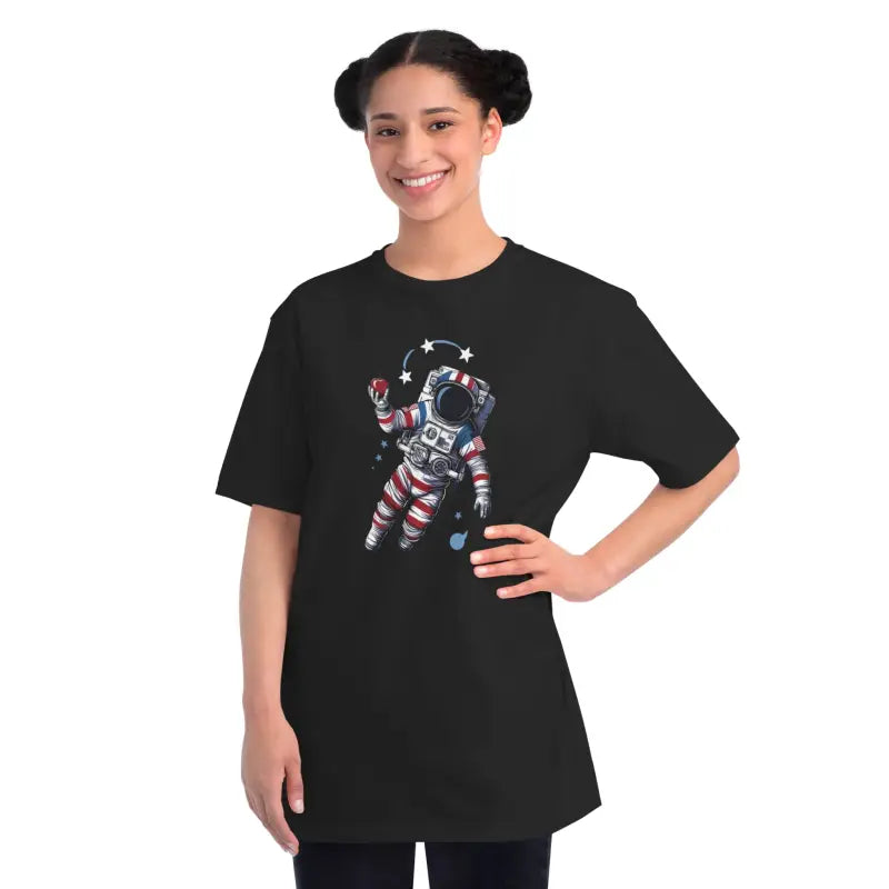 Playful Astronaut Cosmic Tee - Cozy Space Design - DipaliZ