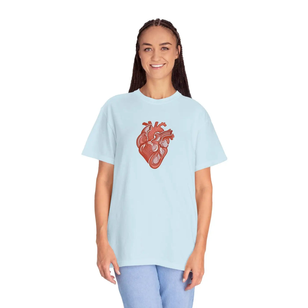 Anatomical Heart Graphic Tee - Low Heat Garment Dyed Cotton - DipaliZ