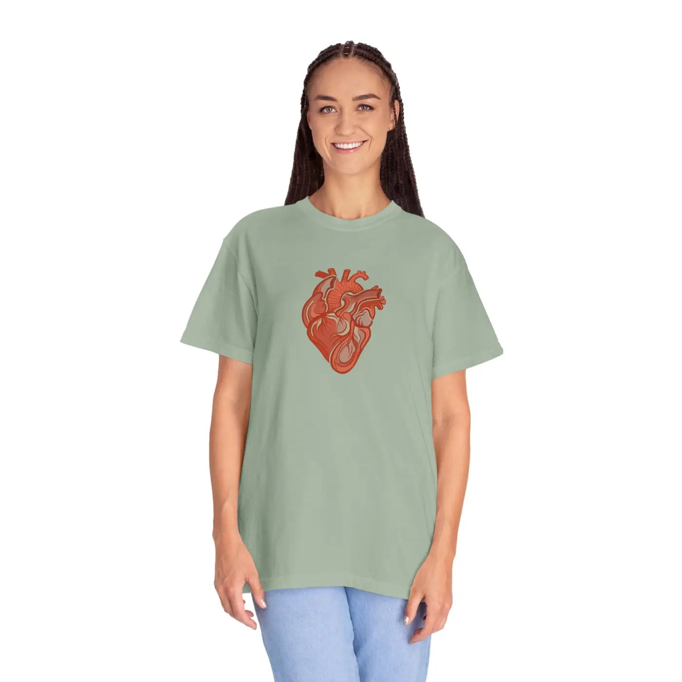 Anatomical Heart Graphic Tee - Low Heat Garment Dyed Cotton - DipaliZ