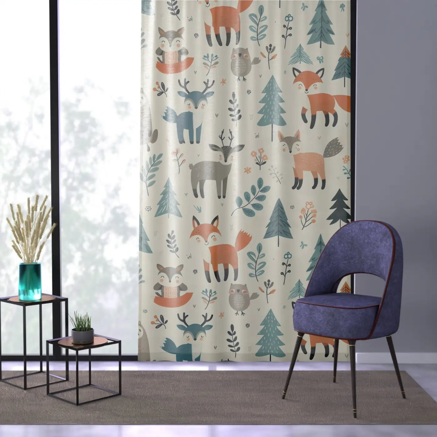 Chic Jungle Window Curtain - Animal Print Home Decor - DipaliZ