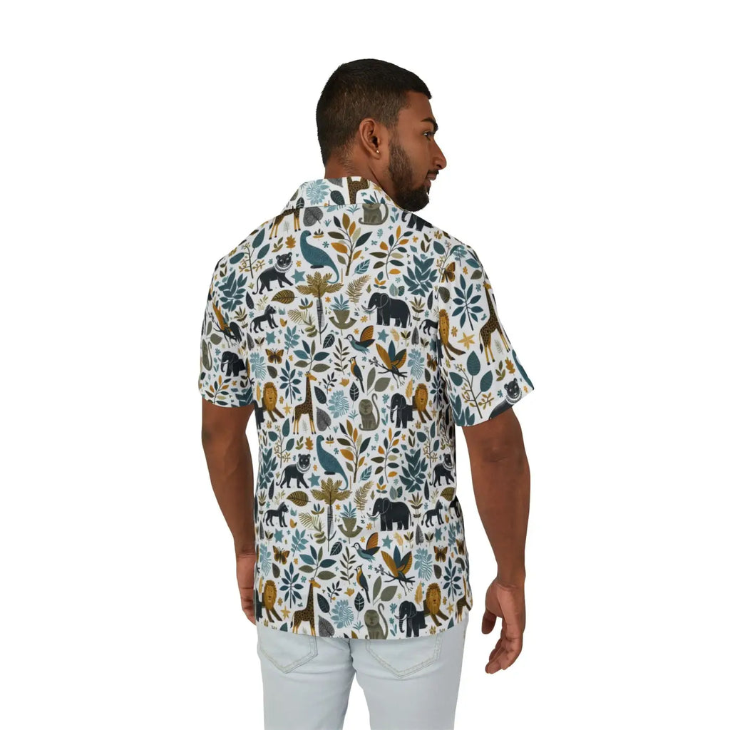 Hawaiian Camp Shirt - Vibrant All-Over Bold Nature Prints - DipaliZ