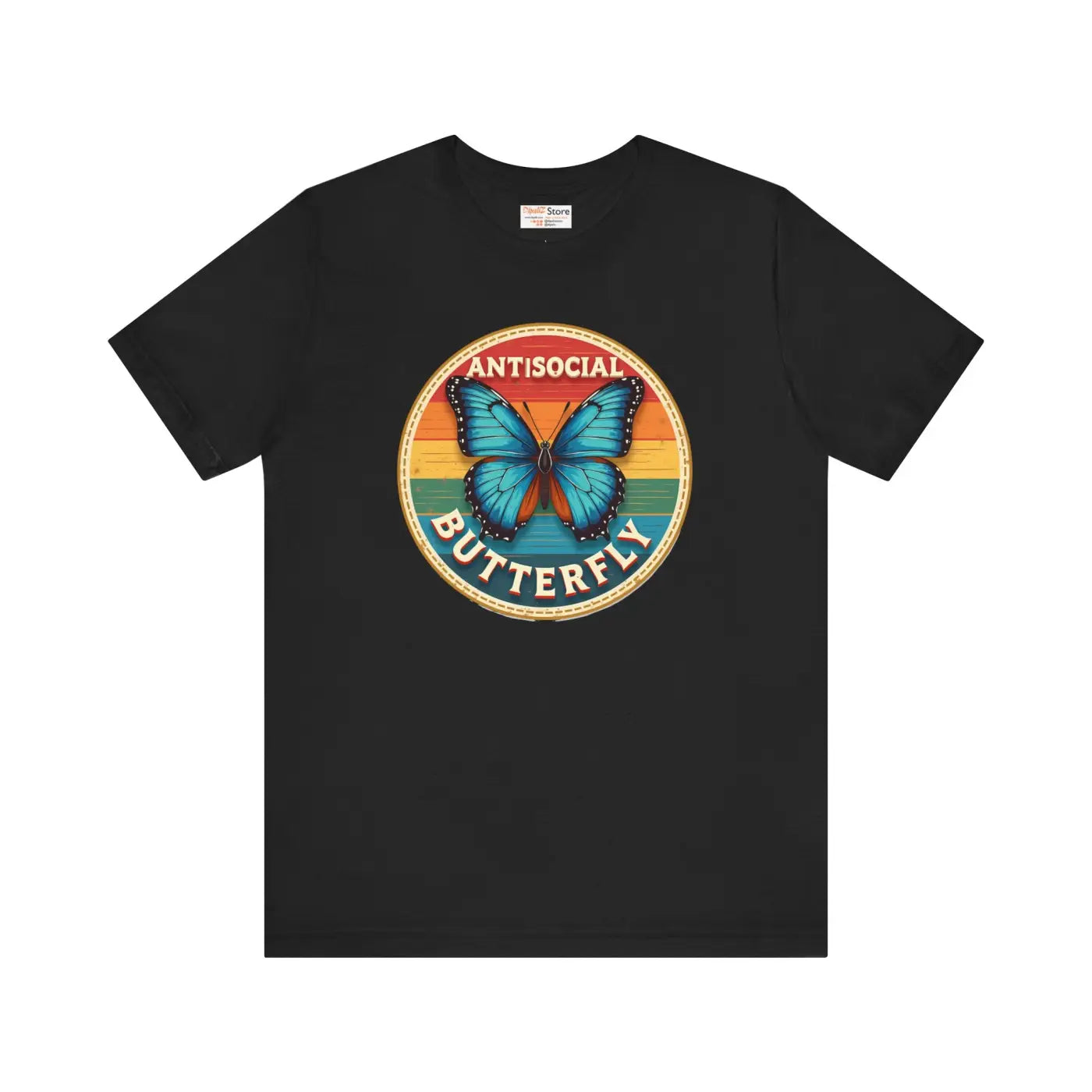 Antisocial Butterfly Graphic Tee - Premium Jersey Fabric - DipaliZ