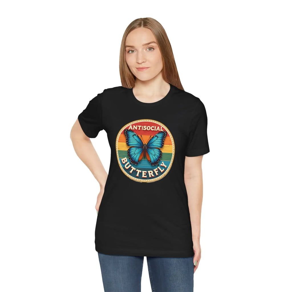 Antisocial Butterfly Graphic Tee - Premium Jersey Fabric - DipaliZ