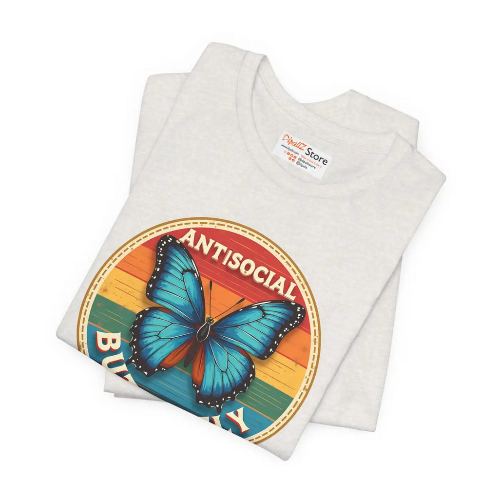 Antisocial Butterfly Graphic Tee - Premium Jersey Fabric - DipaliZ