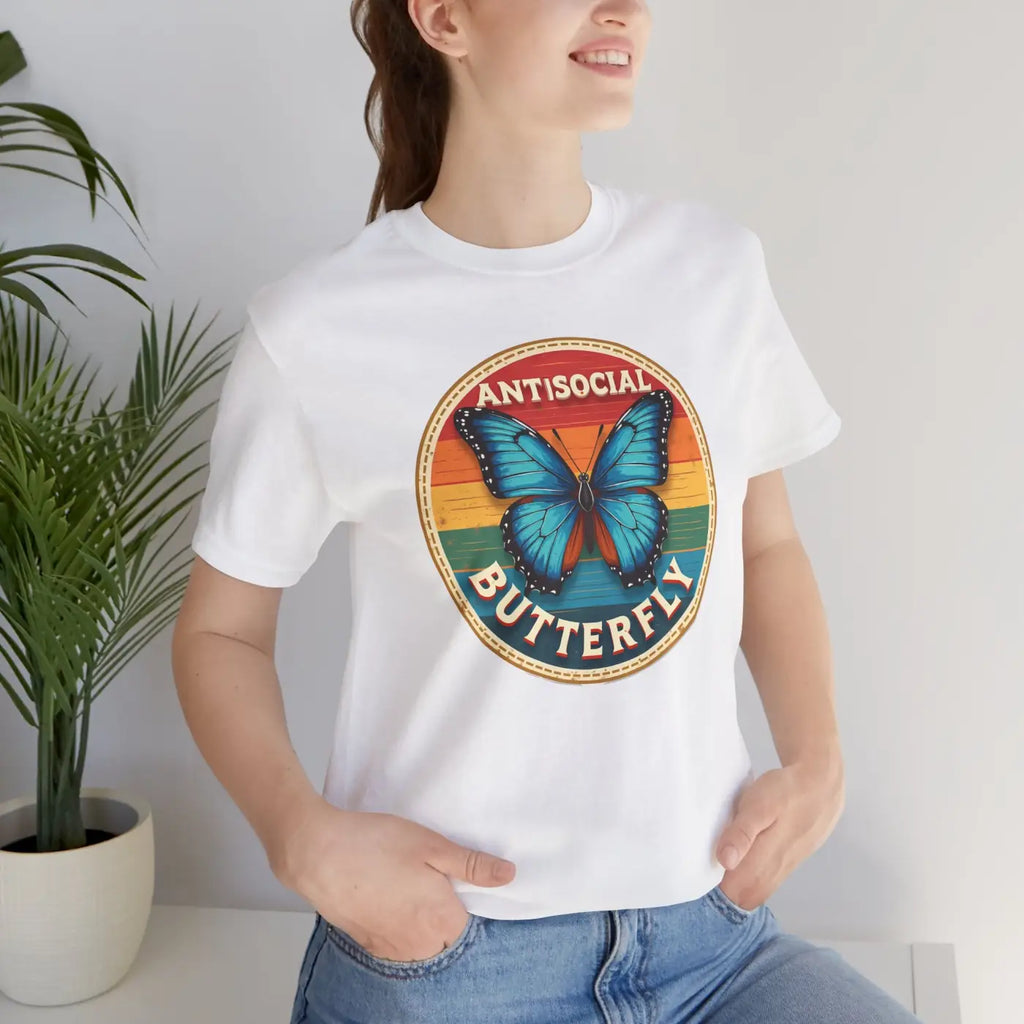 Antisocial Butterfly Graphic Tee - Premium Jersey Fabric - DipaliZ