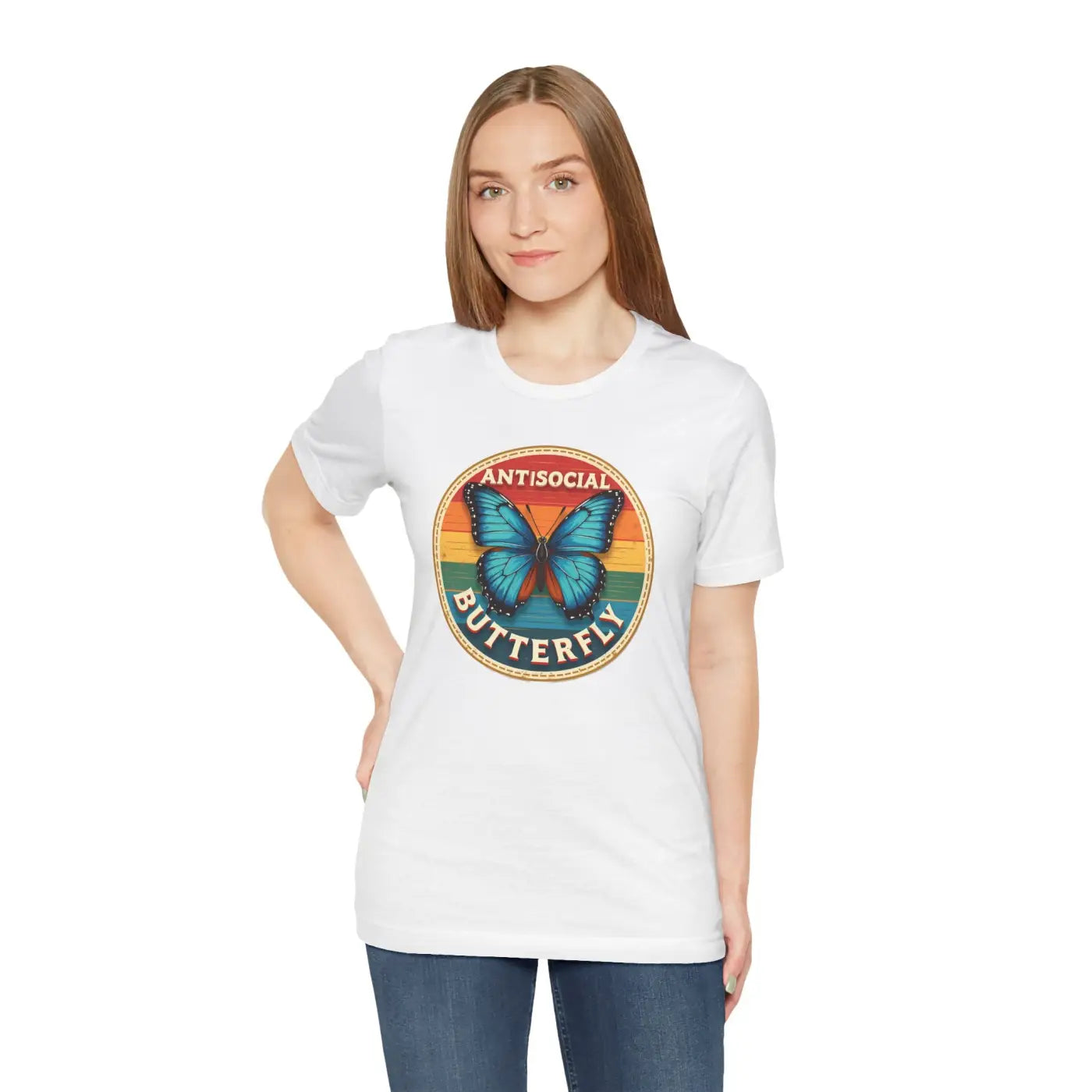 Antisocial Butterfly Graphic Tee - Premium Jersey Fabric - DipaliZ