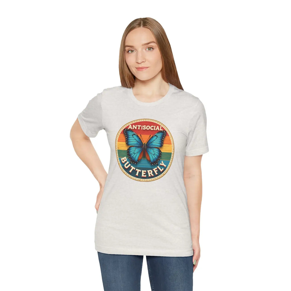 Antisocial Butterfly Graphic Tee - Premium Jersey Fabric - DipaliZ