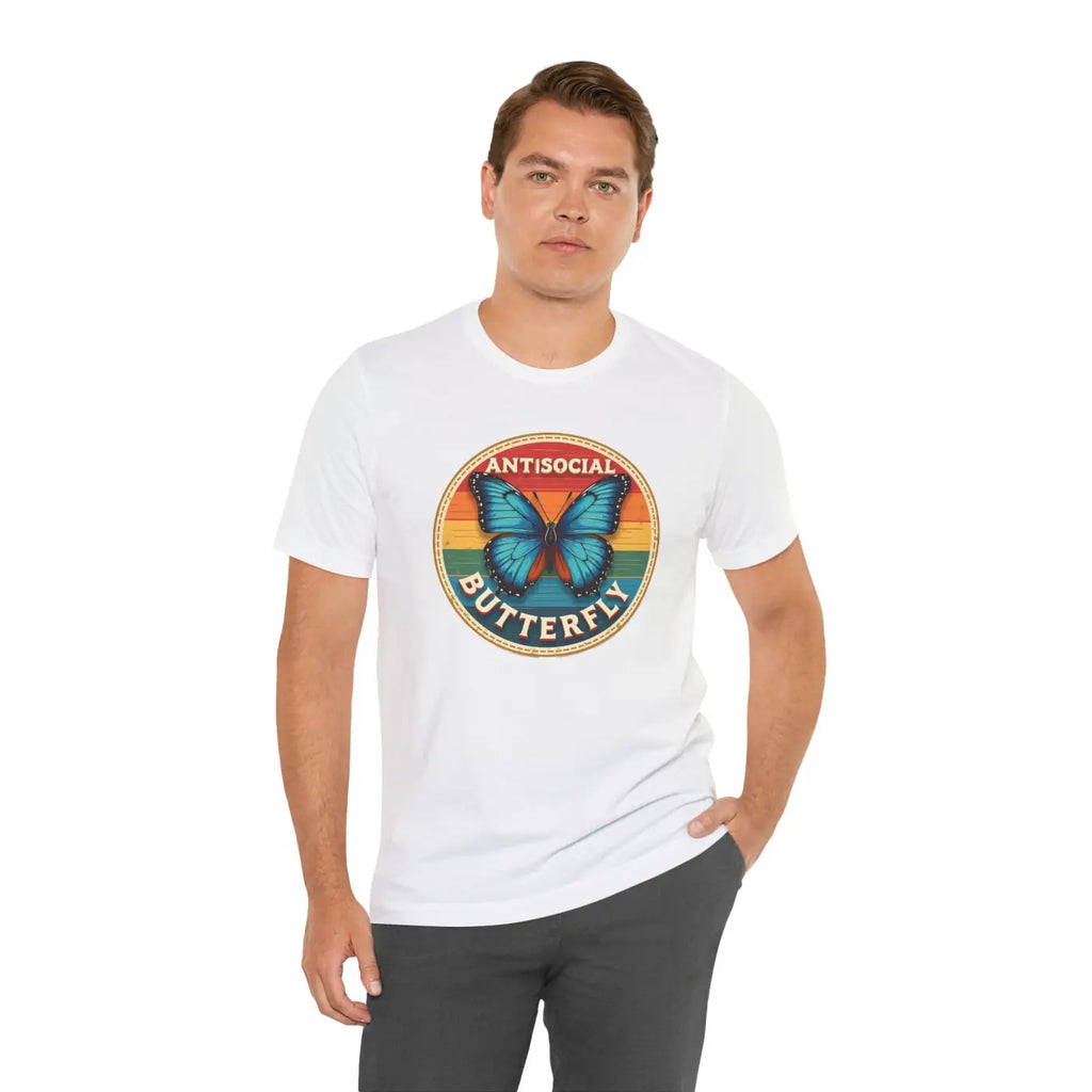 Antisocial Butterfly Graphic Tee - Premium Jersey Fabric - DipaliZ