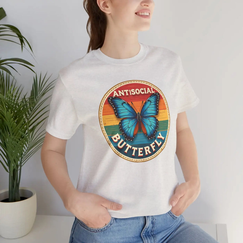 Antisocial Butterfly Graphic Tee - Premium Jersey Fabric - DipaliZ
