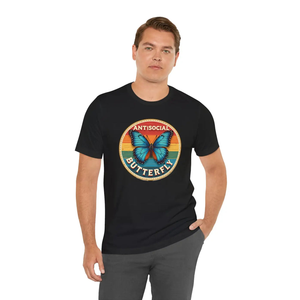 Antisocial Butterfly Graphic Tee - Premium Jersey Fabric - DipaliZ