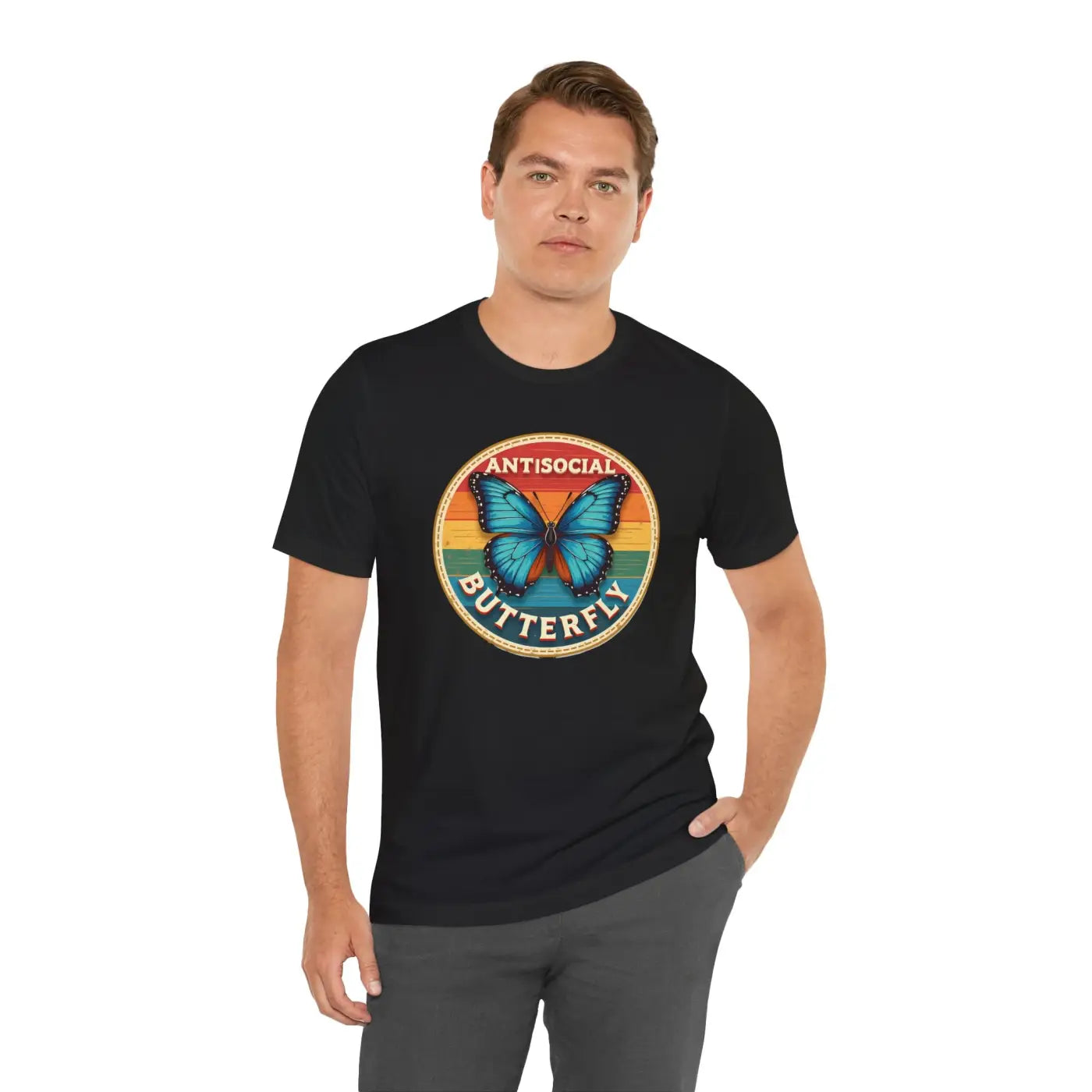 Antisocial Butterfly Graphic Tee - Premium Jersey Fabric - DipaliZ