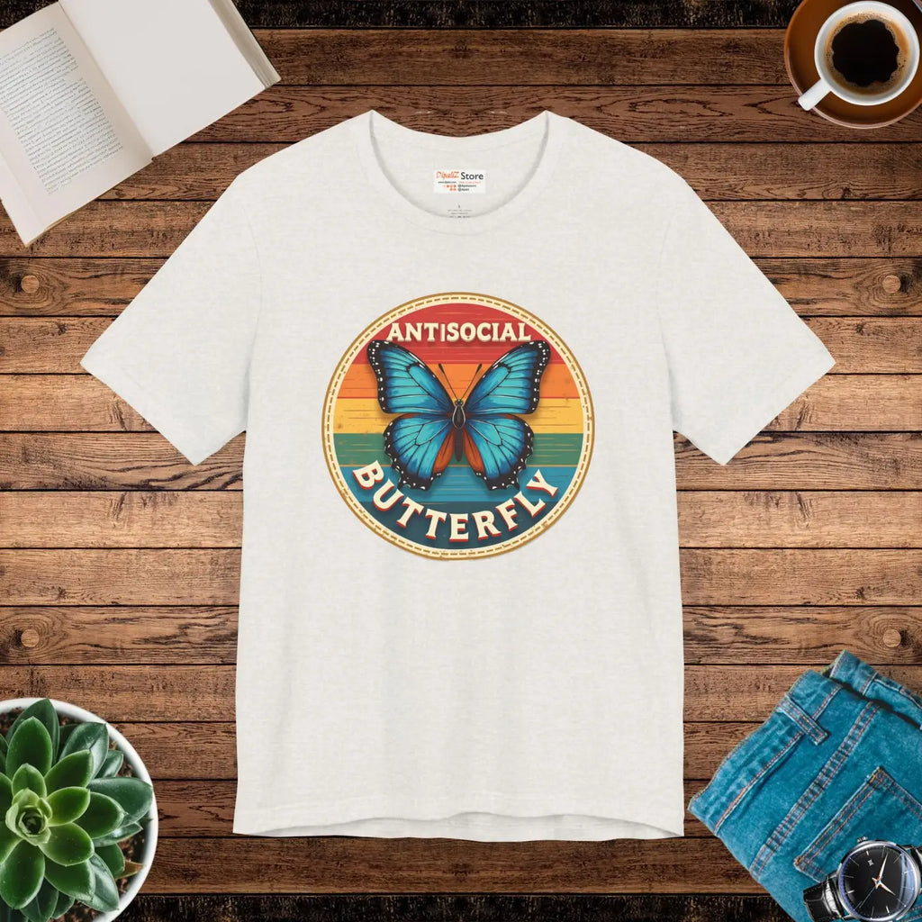 Antisocial Butterfly Graphic Tee - Premium Jersey Fabric - DipaliZ