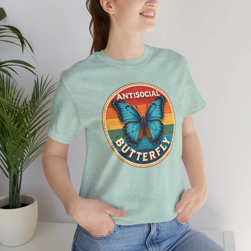 Antisocial Butterfly Graphic Tee - Premium Jersey Fabric - DipaliZ