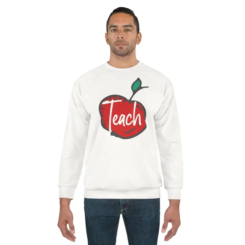 Custom Cut Text Teach Unisex Sweatshirt - Bold Print - DipaliZ