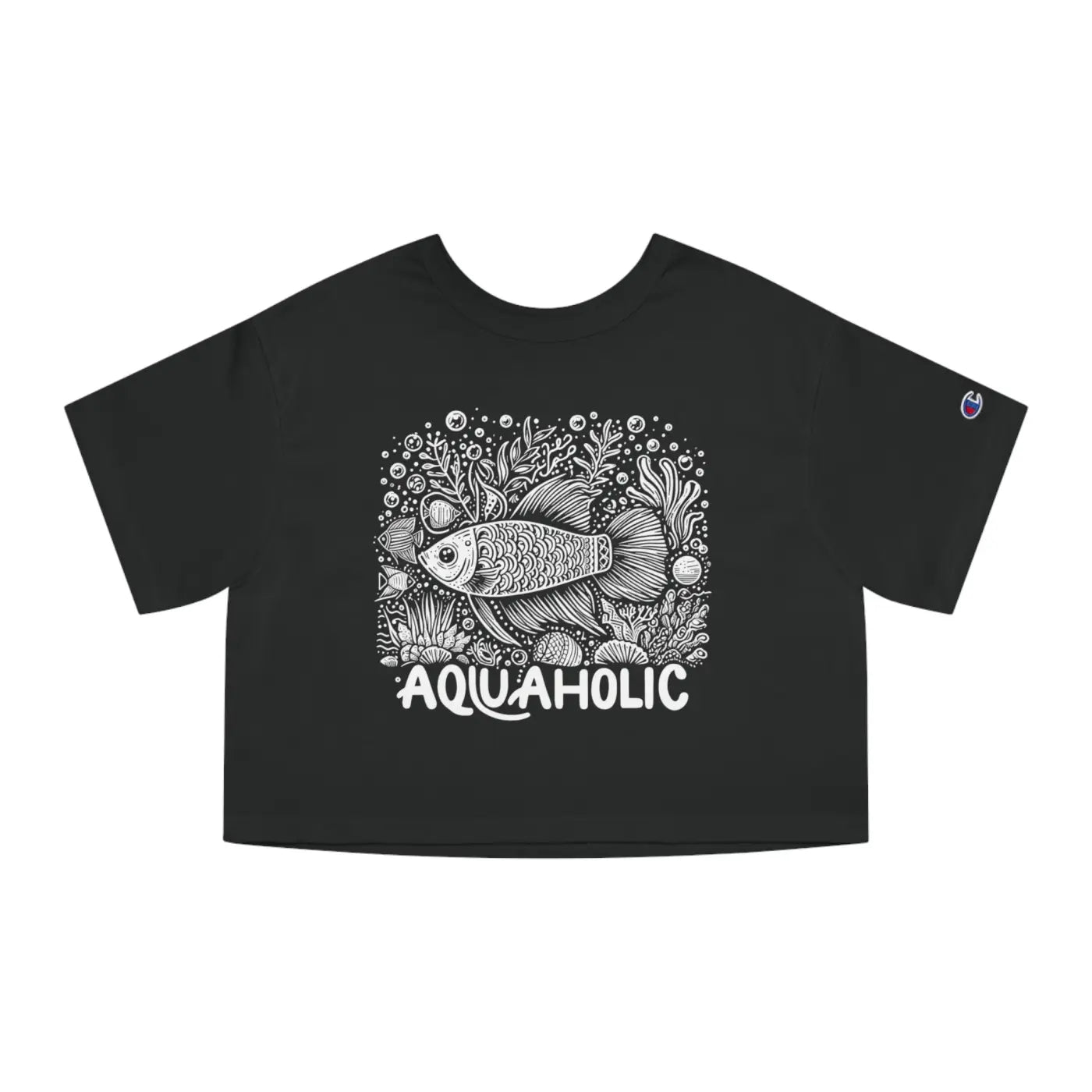Aquaholic Cropped T-Shirt - Sea-Inspired Style - DipaliZ