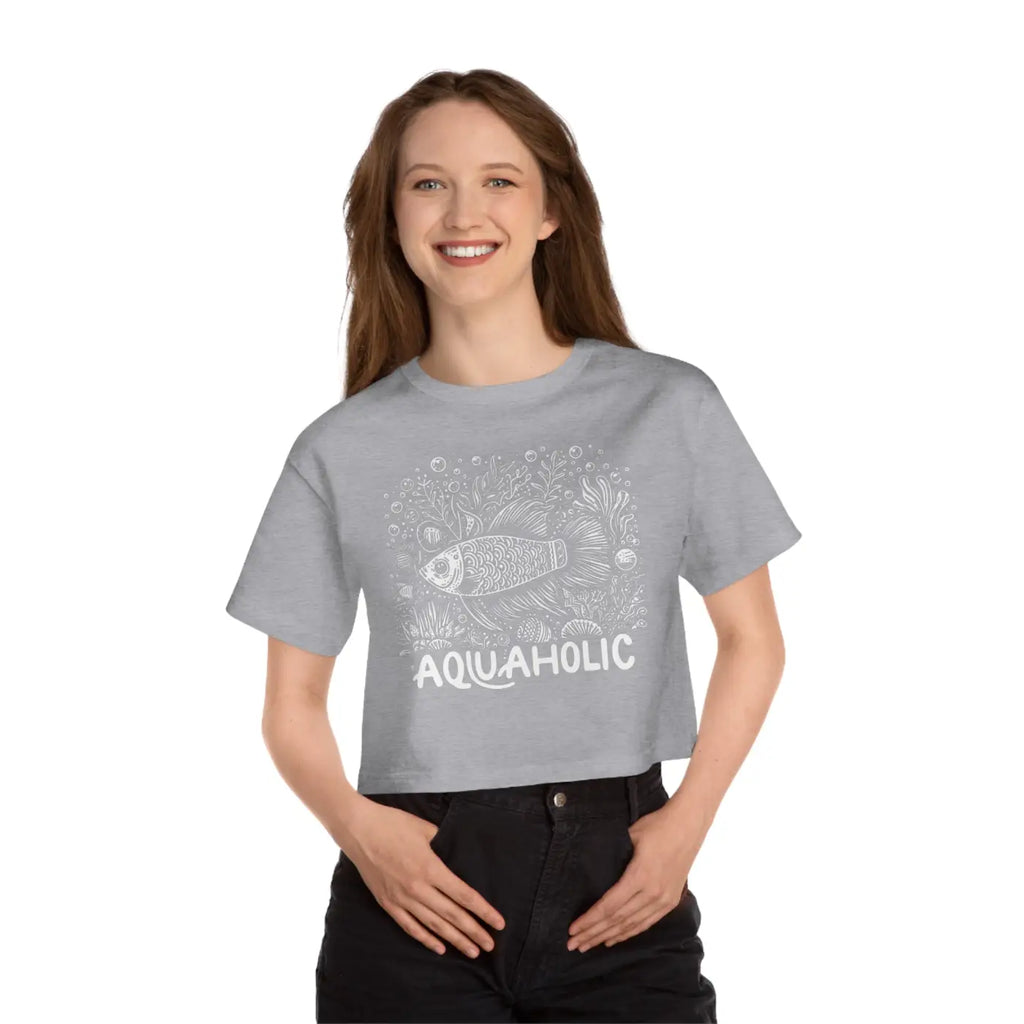 Aquaholic Cropped T-Shirt - Sea-Inspired Style - DipaliZ