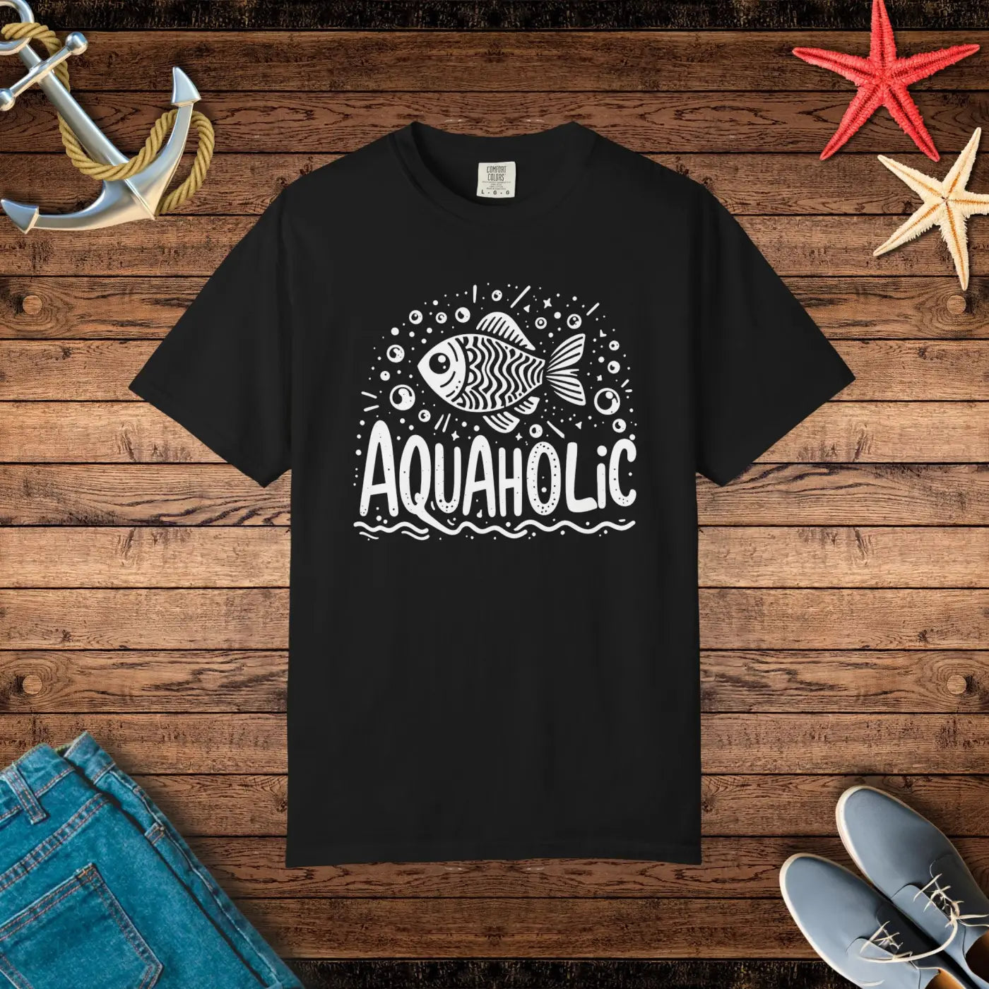 Aquaholic Fish Unisex Tee - Bold Water Lovers - DipaliZ
