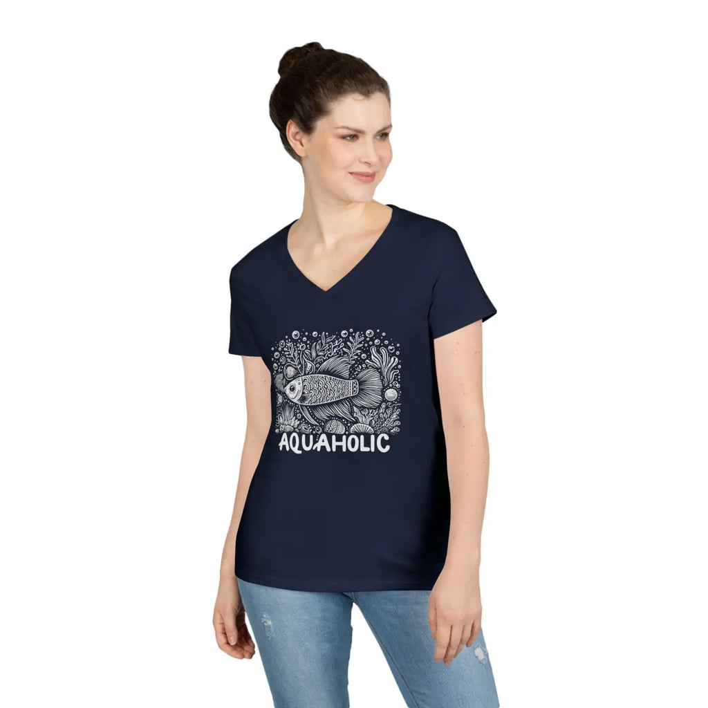 Aquaholic Ladies V-Neck T-Shirt - Elevates Everyday Style - DipaliZ