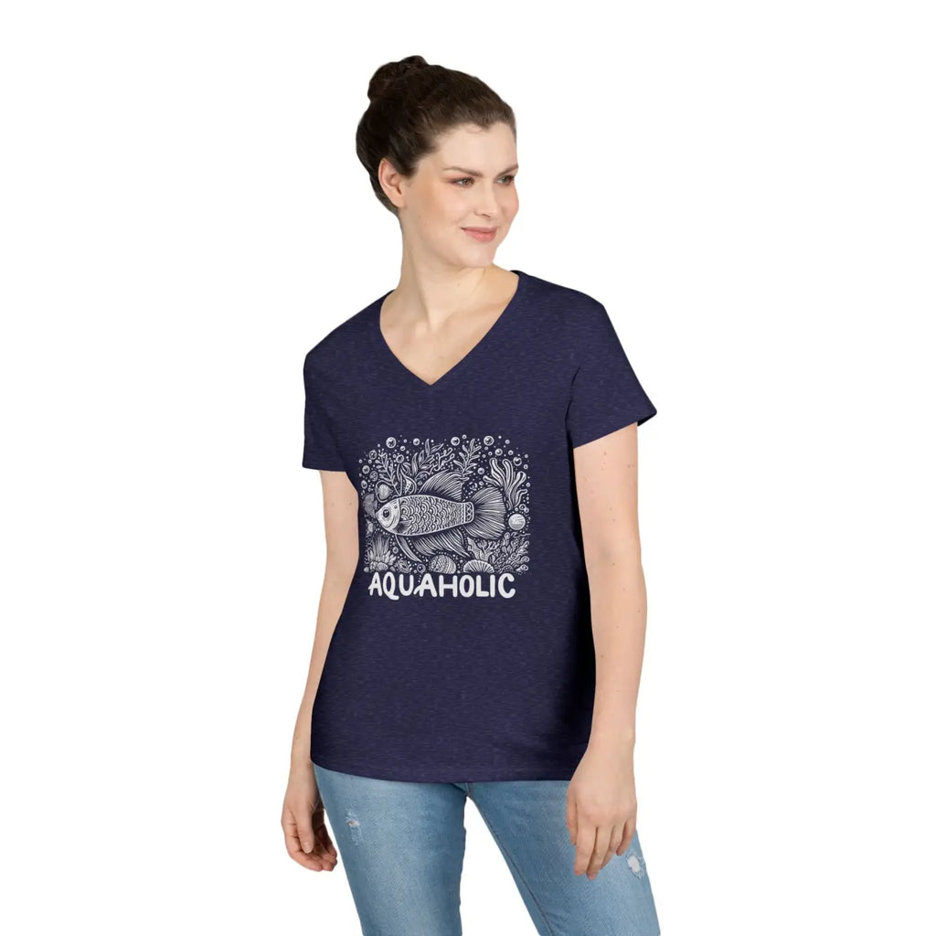 Aquaholic Ladies V-Neck T-Shirt - Elevates Everyday Style - DipaliZ