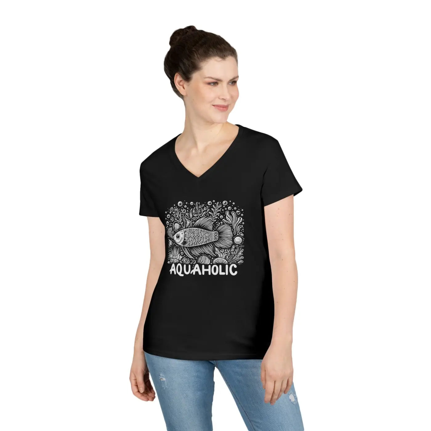 Aquaholic Ladies V-Neck T-Shirt - Elevates Everyday Style - DipaliZ
