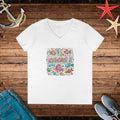 Ladies V-Neck T-Shirt - Ocean Lovers Aquaholic Beach Vibes - DipaliZ