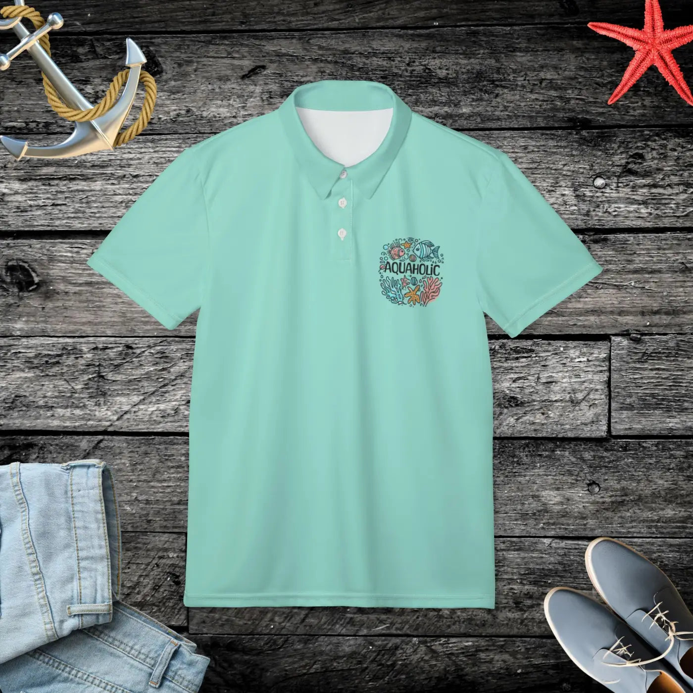 Aquaholic Unisex Polo - Chill Vibes for Water Lovers - DipaliZ