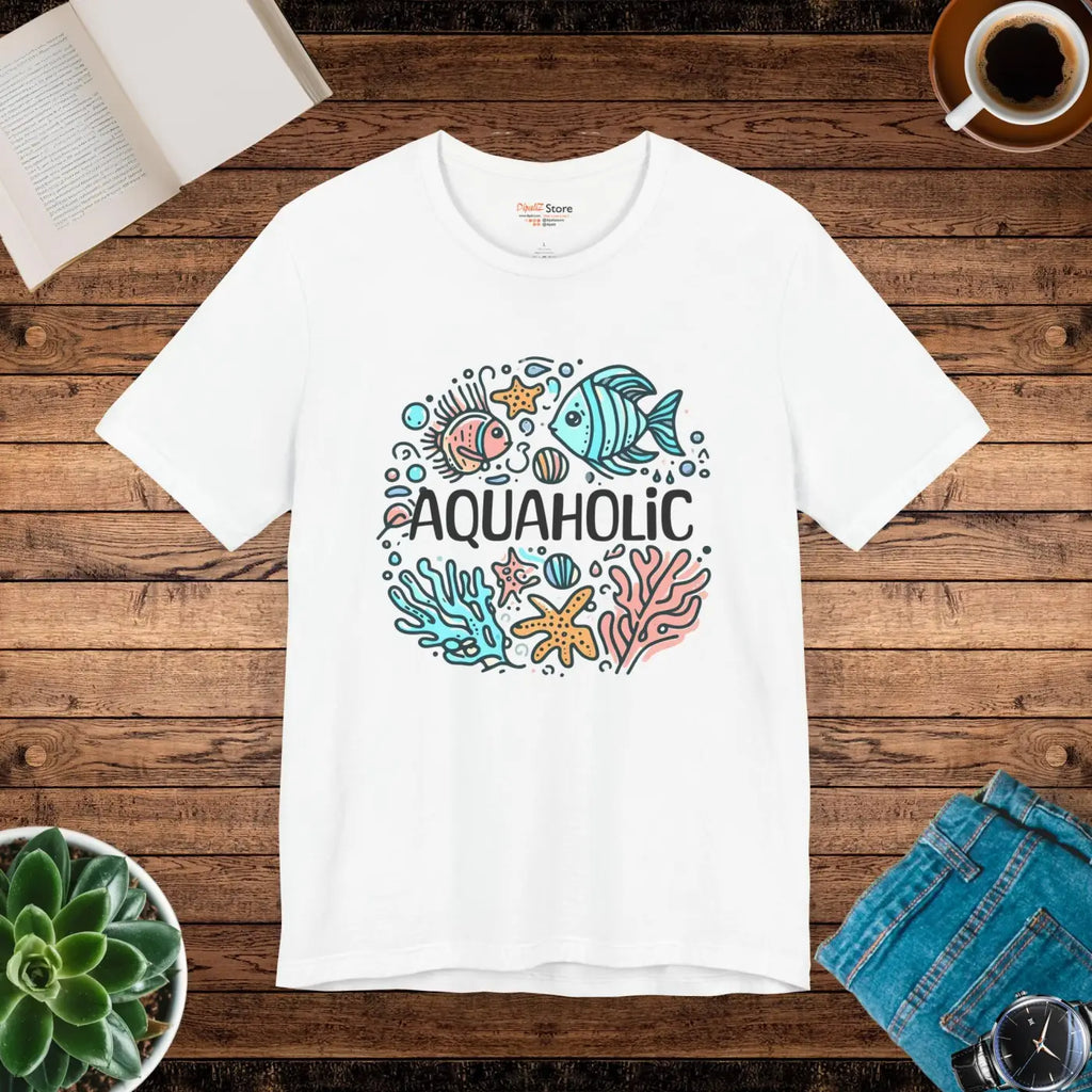 Aquaholic Unisex T-Shirt - Ocean Enthusiasts Beach Lovers - DipaliZ