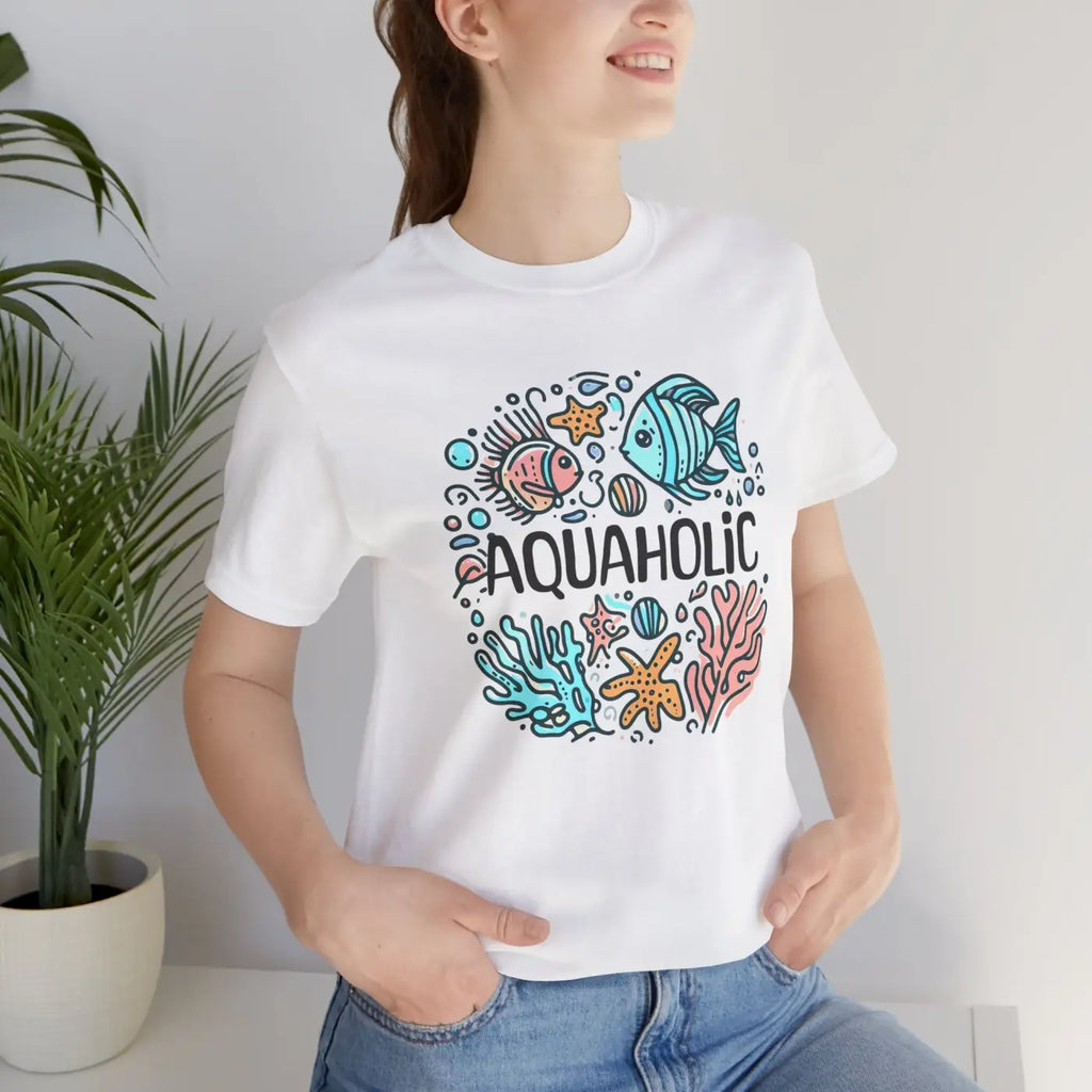 Aquaholic Unisex T-Shirt - Ocean Enthusiasts Beach Lovers - DipaliZ