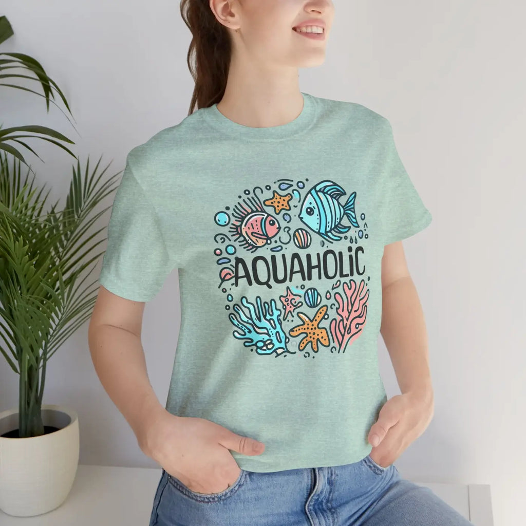 Aquaholic Unisex T-Shirt - Ocean Enthusiasts Beach Lovers - DipaliZ